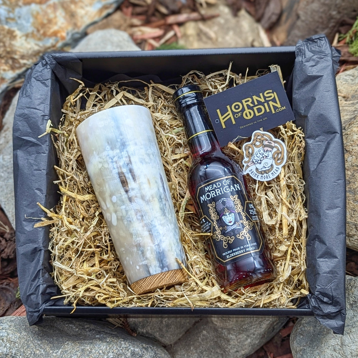 Horn Mug and Mead Gift Set