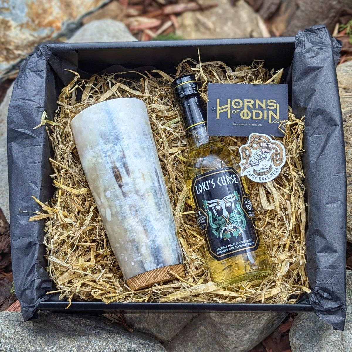 Horn Mug and Mead Gift Set